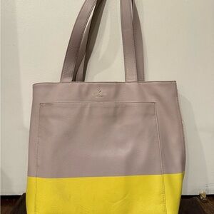 Kate Spade Colorblock Tote Bag - Beige and Yellow